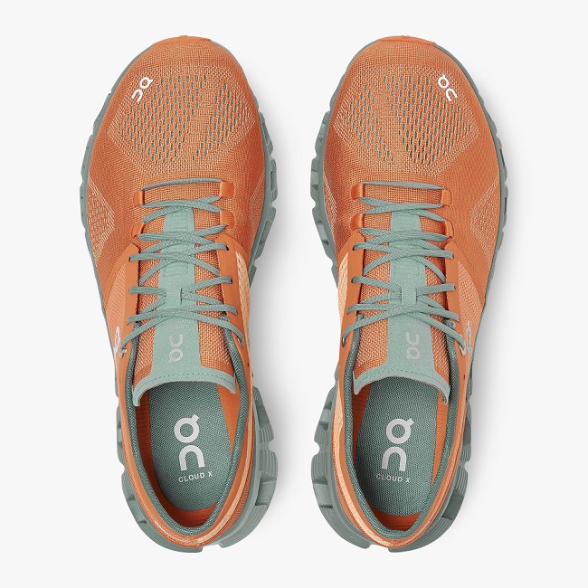 ON Cloud X Mens - Men's Trainers NZ-12379 Orange/Sea